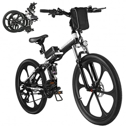 Ancheer vélo ANCHEER 26" VTT électrique Pliant Vélo de Montagne Siège réglable Vélo électrique Batterie au Lithium 36V / 8AH Système de Transmission à 21 Vitesses Charge maximale: 120 kg (Noir)
