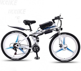 Aoyo Vélo de montagne électrique pliant Aoyo Smart Montagne Vélo électrique, 26" VTT for Adultes, Tout-Terrain Bicycles 27 Vitesses, 36V 30KM Kilométrage Batterie Pur Amovible au Lithium-ION, (Color : White Blue A2)