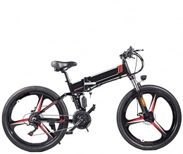 AYHa vélo AYHa Adultes pliant vélo électrique, 48V amovible Batterie 350W moteur 26 pouces Montagne Urban Commuter E-Bike 21 Freins à deux vitesses disques en alliage d'aluminium Matériel unisexe, Noir, B 10AH