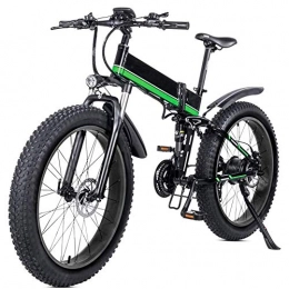 AYHa vélo AYHa Vélo électrique de montagne pour adultes, vélo électrique de voyage pliant de 26 pouces 4.0 gros pneu batterie au lithium amovible à 21 vitesses avec siège arrière moteur sans balai 1000W, noir r