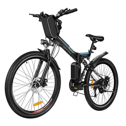 BZGKNUL vélo BZGKNUL Vélo électrique Pliable 250W for Adultes 15 mph, vélo électrique de Pneu 26 Pouces avec 3 6V 8Ah Batterie Lithium-ION 9 Vitesses de Vitesse de Montagne e-vélo for Adultes (Couleur : Noir)