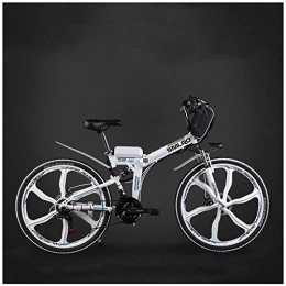 CAKG Vélo de montagne électrique pliant CAKG Cyclomoteur Adulte Pliant électrique de vélo de Montagne de Ville de vélo, Voiture de Batterie de Puissance de 26 Pouces de la Batterie au Lithium 48v, White-Three~Knife Wheel