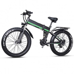 CARACHOME vélo CARACHOME Vélo électrique Adulte, vélo de Plage électrique Pliable 1000W, vélo de Montagne 48V Neige e-Bike 26 Pouces avec Batterie, Vert