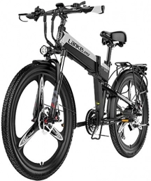 Clothes Vélo de montagne électrique pliant Commuter City Road Bike, VTT électrique, 400W 26 '' pliant professionnel vélo électrique avec Lithium-Ion amovible 48V 10Ah batterie, 21 Vitesse Shifter E-Bike for adultes , Unisexe ( Color : Grey )