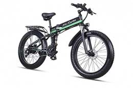 Ficyacto Vélos électriques Pliable pour Adulte 26" avec Batterie Amovible 12.8Ah,1000W,Shimano 21 Vitesses,Suspension Totale