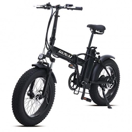 GUNAI Vélo de montagne électrique pliant GUNAI Vélo électrique 500W 48V15Ah Li-Batterie Fat Bike 20 * 4.0 VTT Cadre en Alliage d'aluminium et écran LCD étanche (Noir)