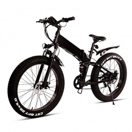 HMEI vélo HMEI EBike Vélo de montagne électrique pliable 500 W pour adultes avec batterie au lithium amovible 48 V10 Ah, 7 vitesses, 21 Mph pour homme (couleur : noir, taille : 500 W)