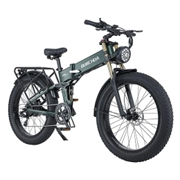 Kinsella Nouveau vélo électrique à capacité de Batterie Accrue, Batterie 48V16AH, vélo électrique 26 * 4.0 Fat Tire, vélo électrique Tout-Terrain Shimano 8 Vitesses (Vert foncé)