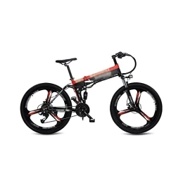 LIANAI Vélo de montagne électrique pliant LIANAI zxc Bikes Vélo électrique 400 W48 V10 Ah Vélo électrique VTT vélo de plage / neige vélo électrique pliable pour adulte (couleur : rouge)