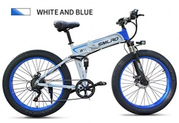 LOO LA vélo LOO LA Vlo de Montagne lectrique, E-MTB 26" Cadre en Fibre de Carbone Pdale Assiste VTT avec Shimano 7 Vitesses et Amovible 48V / 8Ah Batterie Lithium Mechanical Disc Brakes, Bleu