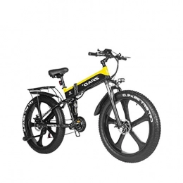 LYRWISHLY Vélo de montagne électrique pliant LYRWISHLY □ Vélo électrique 1000W 48V de vélo de Montagne avec Fat Tire Pliable E-Bike Pedal Assist Frein à Disque hydraulique (Color : Yellow)