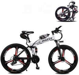 LZMX vélo LZMX 26 Pouces Adulte électrique Pliant vélo, 21 Vitesses électrique VTT avec 36V 6.8A Batterie au Lithium, 21 Vitesses 3 Modes de Conduite, Convient for Equitation Vélos d'exercice (Color : White)