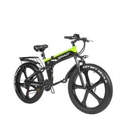 LZMXMYS vélo LZMXMYS Vlo lectrique, vlo lectrique 1000W 48V Pliable Mountain Bike avec Fat Tire Pedal E-Bike Assist Frein Disque hydraulique (Color : Green)