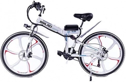 Macro vélo Macro électrique VTT Roue intégré, 350W 26 « » vélo électrique avec AC 36V 8AH / 15.10 AH Batterie au Lithium-ION pour Les Adultes, 21 Vitesses, Blanc, 48V10AH350W