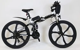VANKEL vélo MYATU Vélo électrique pliable VTT 26", 21 vitesses, moteur 250 W, batterie lithium-ion 36 V 10, 4 Ah, cadre en aluminium, système de double suspension pour homme et femme, noir
