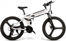 Noacog vélo Noacog Vélo de Montagne Electrique Pliant Portable avec Moteur sans Balais 48 V 26 Pouces 350 W, pour Extérieur - Blanc