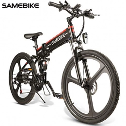 OUXI vélo OUXI Vélo électrique cyclomoteur LO26 pour Adulte, vélo de Montagne Pliant de 26 Pouces avec boîte de Vitesses Shimano 21 Vitesses, Vitesse maximale de 35 km / h, Batterie de Batterie 350W 10.4Ah-Noir