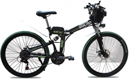 Qianqiusui Vélo de montagne électrique pliant Qianqiusui 48V électrique de vélo de Montagne, 26 Pouces Pliant E-Bike avec 4, 0" Fat pneus Roues Spoke, Suspension Haut de Gamme complète, Blanc (Color : Black)