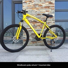 QZ vélo QZ Mens Mountain Bike, Double Disc Brake Adultes Mountain Bikes, Juvnile Student City Road Racing Bike 26 Pouces Roues vlo (Color : Gold, Size : 24 Speed)