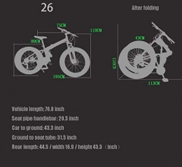 QZ vélo QZ Pliant 17 Pouces Fat Tire Mens Mountain Bike, Double Frein Disque / carbonis Bikes Cadre en Acier, 7-27 Vitesse, Motoneige Vlo 26 Pouces Roues (Color : Yellow, Size : 27 Speed)