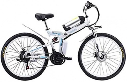 RDJM vélo RDJM VTT Electrique, 26 '' électrique Pliant VTT avec Amovible 48V 8AH Lithium-ION Rechargeable 350W Moteur vélo électrique E-Bike 21 Speed ​​Gear et Trois Modes de Travail (Color : White)