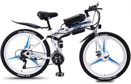 RDJM Vélo de montagne électrique pliant RDJM VTT Electrique, Pliant vélo électrique E-Bike 26 « » vélo électrique avec 36V 350W Moteur et 21 Vitesses Vitesse Neige vélo électrique vélomoteur VTT Cadre Aluminium (Color : White)