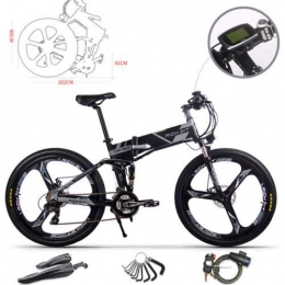 RICH BIT Vélo de montagne électrique pliant RICH BIT Vélo électrique 26 Pouces avec vélo électrique Pliable, équipé d'une Batterie 36 V, 9, 6 Ah, 250 W et d'un Moteur sans balais, (860gray)