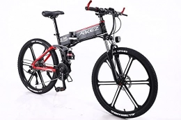 RuBao Vélo de montagne électrique pliant RuBao Vélo électrique pour adulte 27 vitesses, 66 cm une roue pliable à vitesse variable avec batterie au lithium, noir 10 A / 8 A, pour les déplacements, le fitness (taille : 36 V / 350 W / 10 Ah)