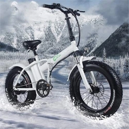 RVTYR Vélo électrique 20 Pouces vélomoteur 48V Mountain Bike 4.0 Pneu Large motoneige 2 Roues 500W vélo électrique d'appoint Pliant Pliable en Aluminium Velo Assistance Electrique (Color : White)