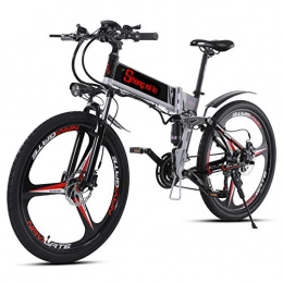 Shengmilo vélo Shengmilo Vélo Pliable électrique, Shimano 21 Speed, XOD Brake, vélo de Montagne intégré de 26 Pouces pour Roue Mountain Road, Batterie au Lithium 13AH Incluse (Noir)