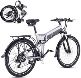 SHOE Vélo de montagne électrique pliant SHOE VTT lectrique avec 500W Brushless, 48V12.8AH Batterie Au Lithium Et 26Inch Fat Tire, Gris