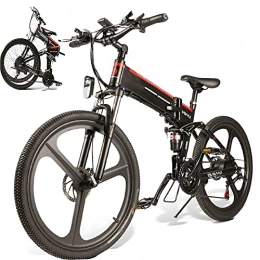 SUNWEII vélo SUNWEII Vélo Électrique Pliable, Jusqu'à 35km / h, Shimano 21 Vitesses, 26'' Vélo Electrique， Ebike 48V 500W vélos électriques de Montagne pour Adultes, Black500W