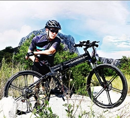 SUNWEII Vélo de montagne électrique pliant SUNWEII Vélo électrique Ebike Mountain Bike 26"E-Bike Pliant 48V10AH, 500W Adulte Vélo Pliant Couleur LCD Compteur Moyen avec USB, Black
