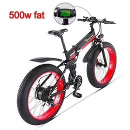Unbekannt Vélo Électrique pour Hommes de 500 W 26 Pouces 48V 12Ah Fat Tire Beach Bike VTT VTT Full Suspension VTT Ebike 21Vitesse