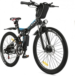 Vivi vélo VIVI Velo Electrique Pliable, 26" VTT Électrique 250W Vélo Électrique Adulte avec Batterie Amovible 8Ah, Professionnel 21 Vitesses, Suspension Complète (Noir-Style 2)