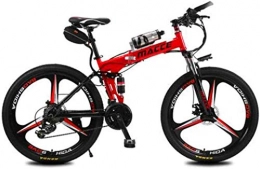 RDJM vélo VTT Electrique, Vélo électrique Pliant Batterie au Lithium VTT Adulte Simple Roue Bouteille d'eau et Confortable Portable Power (Color : Red)