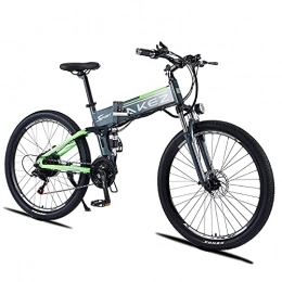WRJY vélo Vélo de Montagne électrique Pliant pour Adultes 27, 5"40 km / h Ebike 48V 9AH Batterie au Lithium-ION Vélo de VTT électrique pour Hommes Femmes 21 Vitesses Double Freins à Disque Green