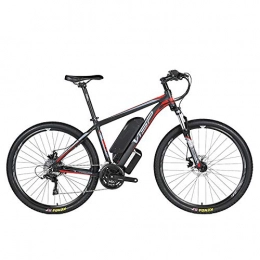 HJHJ vélo Vélo de montagne électrique, vélo hybride à batterie au lithium 36V10AH, frein à disque à traction mécanique 26-29 pouces de bicyclette à 24 vitesses, trois modes de fonctionnement, Red, 27.5*17in