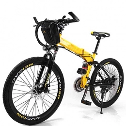 Amantiy vélo Vélo de montagne électrique, Vélos électriques pliants for les adultes 26 avec 36V amovible de grande capacité 8Ah Lithium-ion Montagne E-Bike 21 Vitesse légère vélo unisexe Vélo électrique puissant