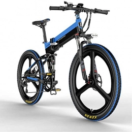 Autoshoppingcenter vélo Vélo Électrique 26 Pouces City E-Bike Pliant 400W avec Batterie au Lithium 48V 10, 4Ah Vitesse jusqu'à 30 km / h, Vélo de Montagne Autonomie 100km, VTT pour Adultes (EU Stock) (Bleu)