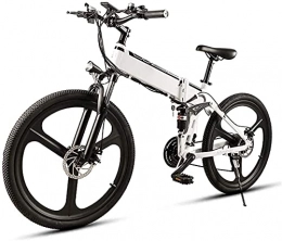  Vélo de montagne électrique pliant Vélo Électrique De 26 Pouces pour Adultes Vélo Électrique De Montagne Pliant 350W avec Batterie Lithium-ION Amovible 48V10Ah, Vélo À Double Suspension en Alliage D'Aluminium, Vitesse Maximale De 35 K