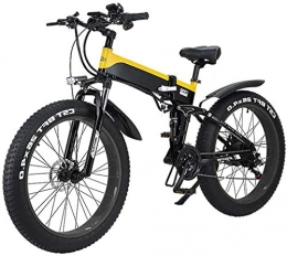 RDJM Vélo de montagne électrique pliant Vélo Électrique en Montagne Électrique pliant Mountain City Bike, affichage LED vélo électrique Commute Ebike 500W 48V 10Ah moteur, charge 120 kg maximum, portable facile à ranger ( Color : Yellow )