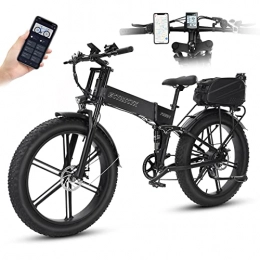 Vélo Électrique Pliable Gros Pneu 26 Pouces VTT Electrique Homme Femme Vélo de Montagne Électrique 250 W pour Adulte avec Batterie Amovible 48V 10AH, Shimano 7 Vitesses, Écran Couleur LCD et App, E-26