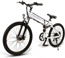  Vélo de montagne électrique pliant Vélo Électrique pour Adultes 26"E-Bike Pliable, E-VTT, E-Muntainbike48V 10.4Ah 350W VTT 21-Level Shift Assisted (Couleur : 4.8V / 10.4Ah / Blanc) (Couleur : 48V / 10.4Ah / Noir) Extérieur Équitation