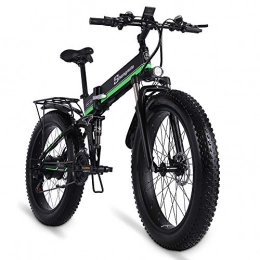 Vikzche Q vélo Vélo électrique 66 cm × 4.0, VTT E-bike 21 vitesses, vélo électrique pliable suspension, batterie au lithium amovible 614 Wh, frein à disque hydraulique Shengmilo MX01 (vert, une batterie)