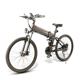 LIU vélo Vélo électrique Pliable 48V Moteur 500W 21 Vitesses E vélo 30 km / h vélo électrique 10Ah Batterie 26 Pouces Pneu VTT vélo (Taille : B LO26 Spoke Wheel)