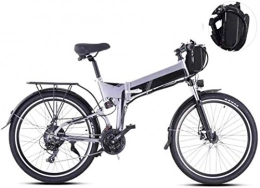 HCMNME vélo Vélo électrique Pliable, Vélo de neige électrique, vélos électriques de 26 pouces, 21 vitesses de montagne Boost Boost Bicycle LCD Instrument de vélo pour adultes Sports de vélo de vélo extérieures Ba