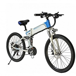 WRJY vélo Vélo électrique Pliant 26 Pouces 48V 10.4AH Commute E-Bike avec Moteur 350W Batterie au Lithium 35km / h Électrique Fat Tire Snow Bike Shimano 21 Vitesses pour Hommes Adultes White
