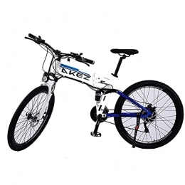 WRJY vélo Vélo électrique Pliant pour Adultes de 27, 5 Pouces 500W 48V 9AH Vélos de Montagne électriques avec Shimano 21 Vitesses 40KM / H E-Bike Max 60KM Range 3 Modes de Travail White