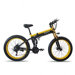 BHPL vélo Vélo électrique pour Adultes Pliant 26 x 4 en Gras Pneu Mountain Beach Bicyclettes de Neige 21 Vitesses E-vélo avec Batterie de Lithium détachable de 1000W jusqu'à 28 mph, 36V350W10AH